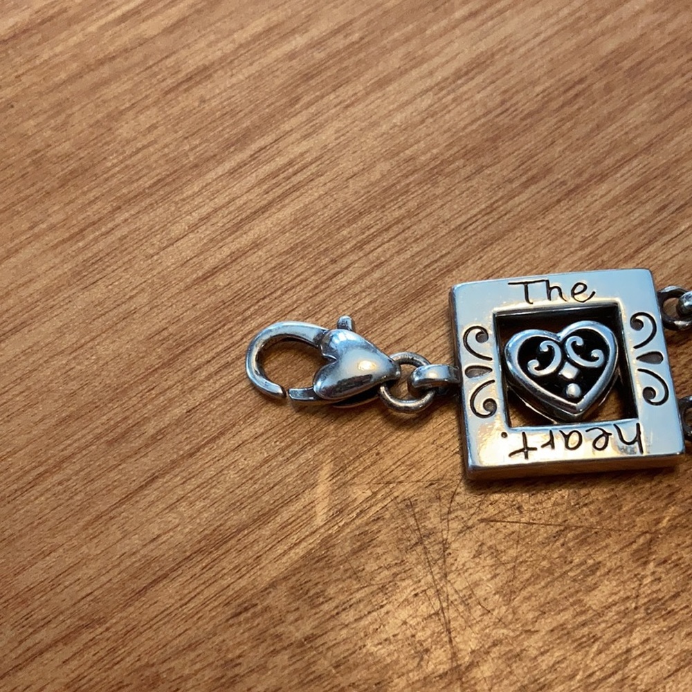 EUC Brighton Go Red for Women bracelet. Small silver tiles, ea w/a heart. - Picture 4 of 11